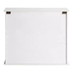 Kate & Laurel All Things Decor Armoire murale décorative en bois Barnhardt 30 po x 28 po avec 2 portes coulissantes en verre blanc : 3 niveaux de rangement