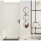 Miroir mural décoratif en métal Roycen, 10"x42" – Fini noir