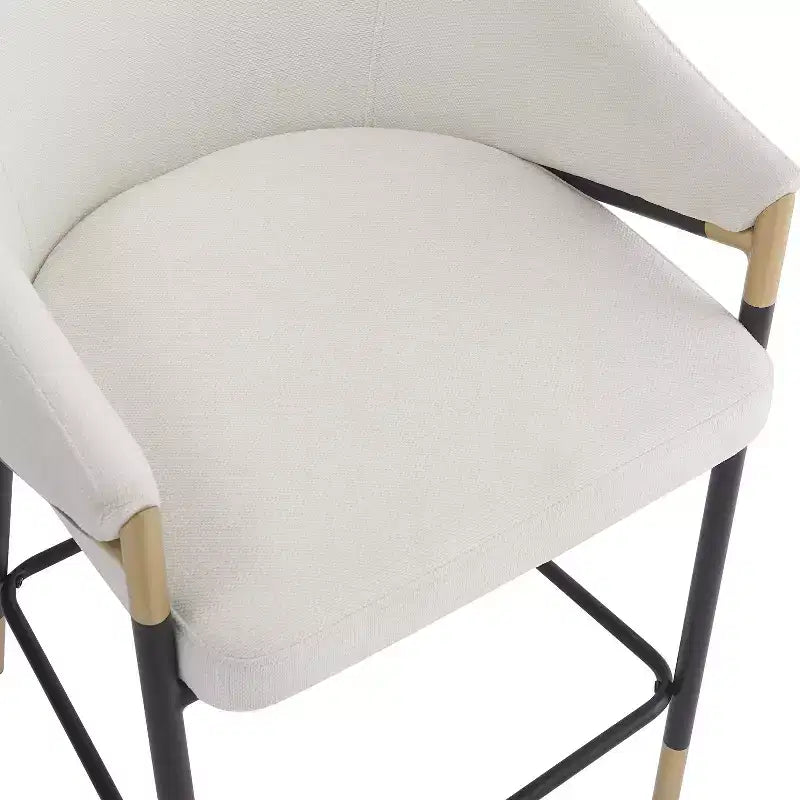 Christopher Knight Home Kalysta Tabourets de comptoir rembourrés en métal moderne avec accoudoirs incurvés (lot de 2)