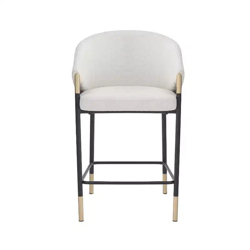 Christopher Knight Home Kalysta Tabourets de comptoir rembourrés en métal moderne avec accoudoirs incurvés (lot de 2)