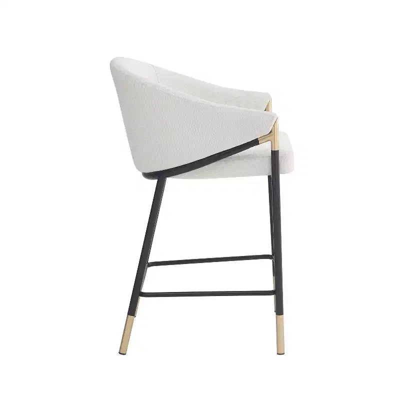 Christopher Knight Home Kalysta Tabourets de comptoir rembourrés en métal moderne avec accoudoirs incurvés (lot de 2)