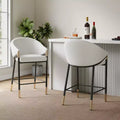Christopher Knight Home Kalysta Tabourets de comptoir rembourrés en métal moderne avec accoudoirs incurvés (lot de 2)