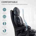 Chaise de bureau inclinable à dossier haut avec repose-pieds – Rembourrage en cuir PU