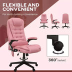 Fauteuil de bureau massant, Fauteuil d'ordinateur inclinable et chauffant avec 6 points de vibration, accoudoir et télécommande