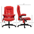 Fauteuil de bureau massant, Fauteuil d'ordinateur inclinable et chauffant avec 6 points de vibration, accoudoir et télécommande