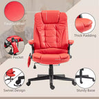 Fauteuil de bureau massant, Fauteuil d'ordinateur inclinable et chauffant avec 6 points de vibration, accoudoir et télécommande