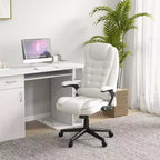 Fauteuil de bureau massant, Fauteuil d'ordinateur inclinable et chauffant avec 6 points de vibration, accoudoir et télécommande