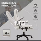 Fauteuil de bureau massant, Fauteuil d'ordinateur inclinable et chauffant avec 6 points de vibration, accoudoir et télécommande