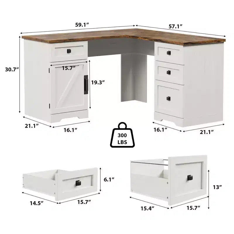 Tiroirs et classeurs de bureau de ferme et armoire de rangement,