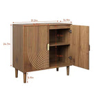 Armoire de rangement d'appoint 2 portes à motif gravé – Style moderne