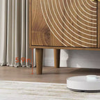 Armoire de rangement d'appoint 2 portes à motif gravé – Style moderne