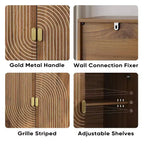 Armoire de rangement d'appoint 2 portes à motif gravé – Style moderne