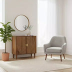 Armoire de rangement d'appoint 2 portes à motif gravé – Style moderne