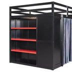 Lit mezzanine pleine grandeur pour le jeu moderne avec lumières RVB, bureau et rangements