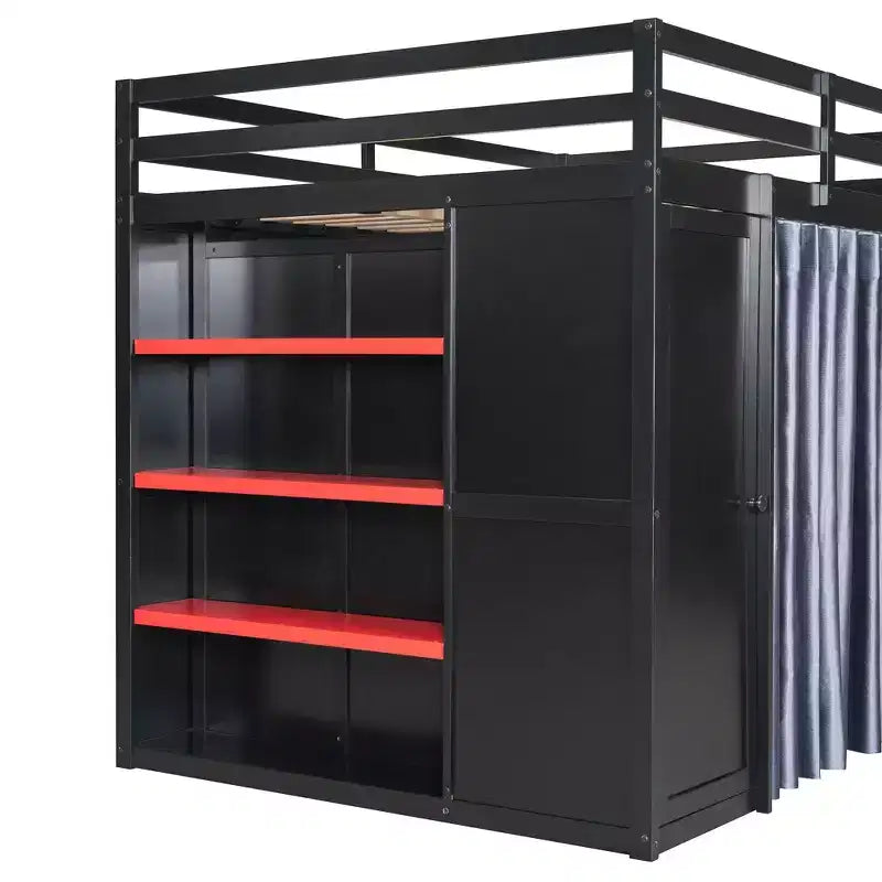 Lit mezzanine pleine grandeur pour le jeu moderne avec lumières RVB, bureau et rangements