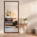 Miroir contemporain pleine longueur de 70 po – Cadre en bois minimaliste