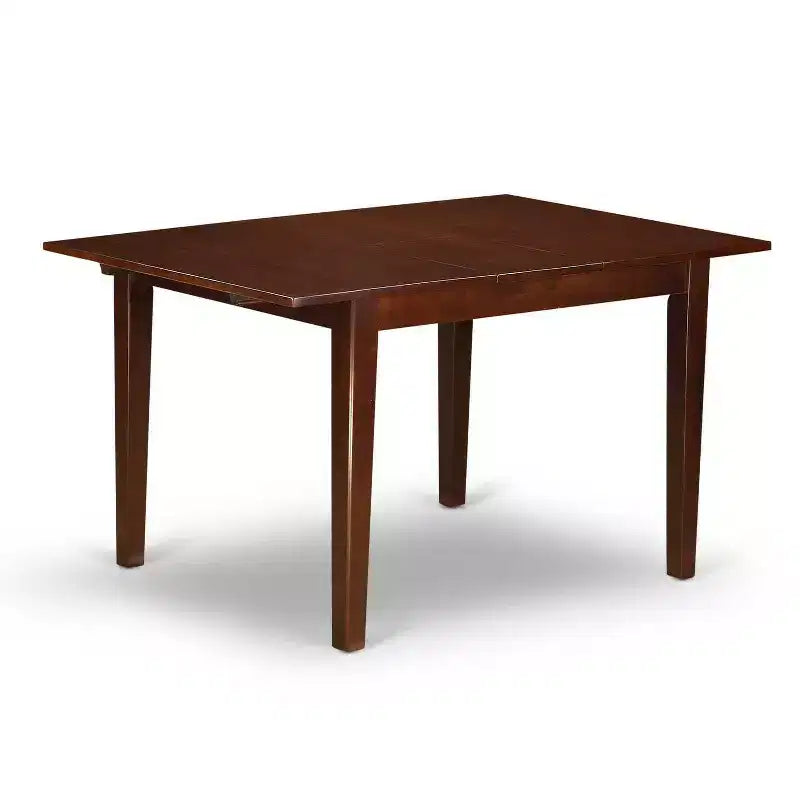 Ensemble de salle à manger 3 pièces HomeStock avec plateau rectangulaire en bois massif finition acajou et rallonge papillon