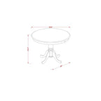 Table de salle à manger HomeStock 5 pièces ronde avec plateau en bois massif finition Cappuccino et 4 chaises