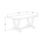 Table à manger 5 pièces en bois massif HomeStock avec plateau finition jacobine vieillie et 4 chaises