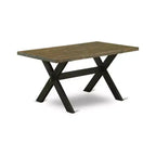 Ensemble de salle à manger HomeStock 5 pièces, table avec plateau en bois massif finition chêne naturel et 4 chaises