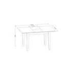 Ensemble de salle à manger table et chaises - Design Art Nouveau - Table de cuisine avec rallonge