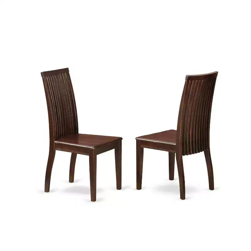 Ensemble de salle à manger 3 pièces en bois massif finition acajou avec table à rabats et 2 chaises