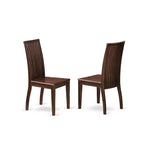 Ensemble de salle à manger 3 pièces en bois massif finition acajou avec table à rabats et 2 chaises