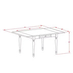 Ensemble de salle à manger 3 pièces en bois massif finition acajou avec table à rabats et 2 chaises