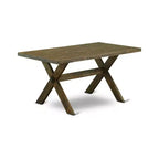 Ensemble de salle à manger 6 pièces en bois massif Jacobean vieilli – Table, banc et 4 chaises, 5 places