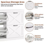 41Meuble à chaussures avec 4 tiroirs basculants, meuble à chaussures moderne style ferme avec étagères réglables, organisateur autoportant étroit pour salon, chambre à coucher