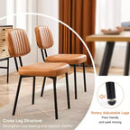 Chaises de bureau sans accoudoirs Bestier, chaises d'appoint de salon rembourrées de style moderne du milieu du siècle avec assise en similicuir