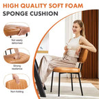 Chaises de bureau sans accoudoirs Bestier, chaises d'appoint de salon rembourrées de style moderne du milieu du siècle avec assise en similicuir