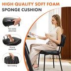 Chaises de bureau sans accoudoirs Bestier, chaises d'appoint de salon rembourrées de style moderne du milieu du siècle avec assise en similicuir
