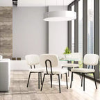 Chaises de bureau sans accoudoirs Bestier, chaises d'appoint de salon rembourrées de style moderne du milieu du siècle avec assise en similicuir