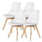 Chaises de bureau Bestier sans accoudoirs en cuir PU avec pieds en bois, lot de 4 pour bureau à domicile, salon