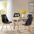 Bestier PU Leather Upholstered Armless Office Chairs with Wood Legs, Set of 4 for Home Office, Living Room