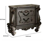 Table de chevet Royal Hampton à deux tiroirs avec pieds roulés surdimensionnés au fini platine antique