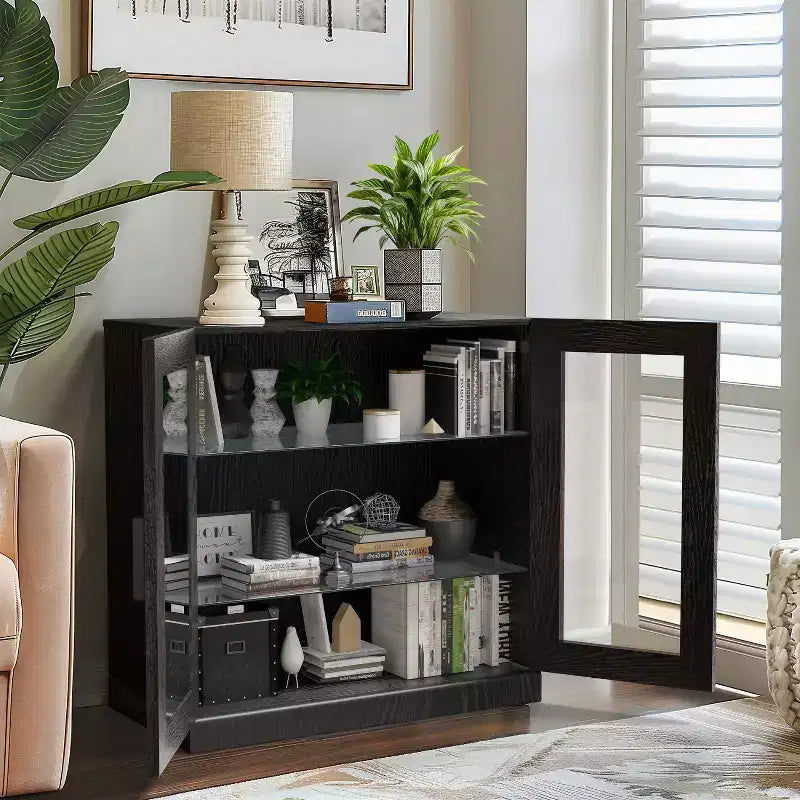 Dovelina 31 Meubles de rangement décoratifs en bois, Armoire autonome polyvalente, Meuble d'appoint de style rustique