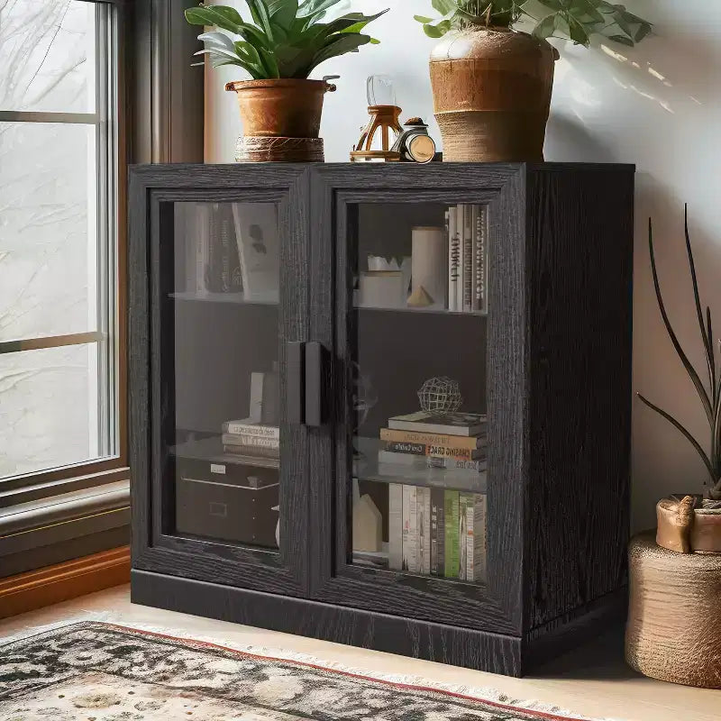 Dovelina 31 Meubles de rangement décoratifs en bois, Armoire autonome polyvalente, Meuble d'appoint de style rustique
