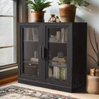 Dovelina 31 Meubles de rangement décoratifs en bois, Armoire autonome polyvalente, Meuble d'appoint de style rustique