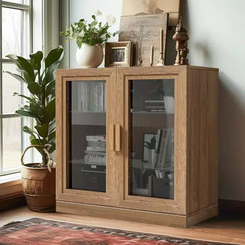 Dovelina 31 Meubles de rangement décoratifs en bois, Armoire autonome polyvalente, Meuble d'appoint de style rustique