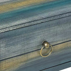 Console Table Royal Hampton, Chêne Antique et Bleu Sarcelle