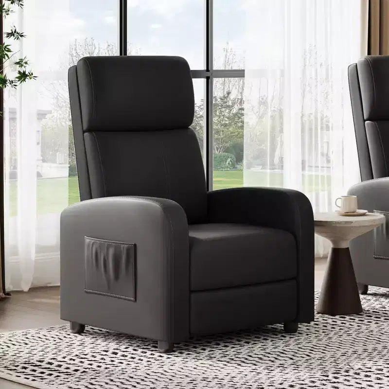 Fauteuil inclinable pour adultes, fauteuil de lecture rembourré avec poche latérale, canapé simple réglable, siège de cinéma maison pour salon