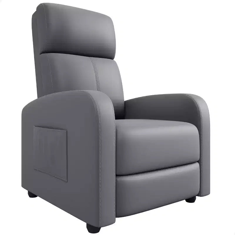 Fauteuil inclinable pour adultes, fauteuil de lecture rembourré avec poche latérale, canapé simple réglable, siège de cinéma maison pour salon