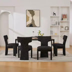 Lot de 4 chaises de salle à manger modernes rembourrées avec pieds en bois, chaises d'appoint élégantes sans accoudoirs pour salle à manger, cuisine ou salon-Panipeachy