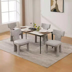 Lot de 4 chaises de salle à manger modernes rembourrées avec pieds en bois, chaises d'appoint élégantes sans accoudoirs pour salle à manger, cuisine ou salon-Panipeachy