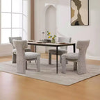 Lot de 4 chaises de salle à manger modernes rembourrées avec pieds en bois, chaises d'appoint élégantes sans accoudoirs pour salle à manger, cuisine ou salon-Panipeachy