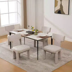 Lot de 4 chaises de salle à manger modernes rembourrées avec pieds en bois, chaises d'appoint élégantes sans accoudoirs pour salle à manger, cuisine ou salon-Panipeachy