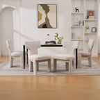 Lot de 4 chaises de salle à manger modernes rembourrées avec pieds en bois, chaises d'appoint élégantes sans accoudoirs pour salle à manger, cuisine ou salon-Panipeachy