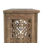 Console Galano avec panneaux latéraux découpés au laser en chêne noueux, 42,1 L x 14,8 P x 29,1 H